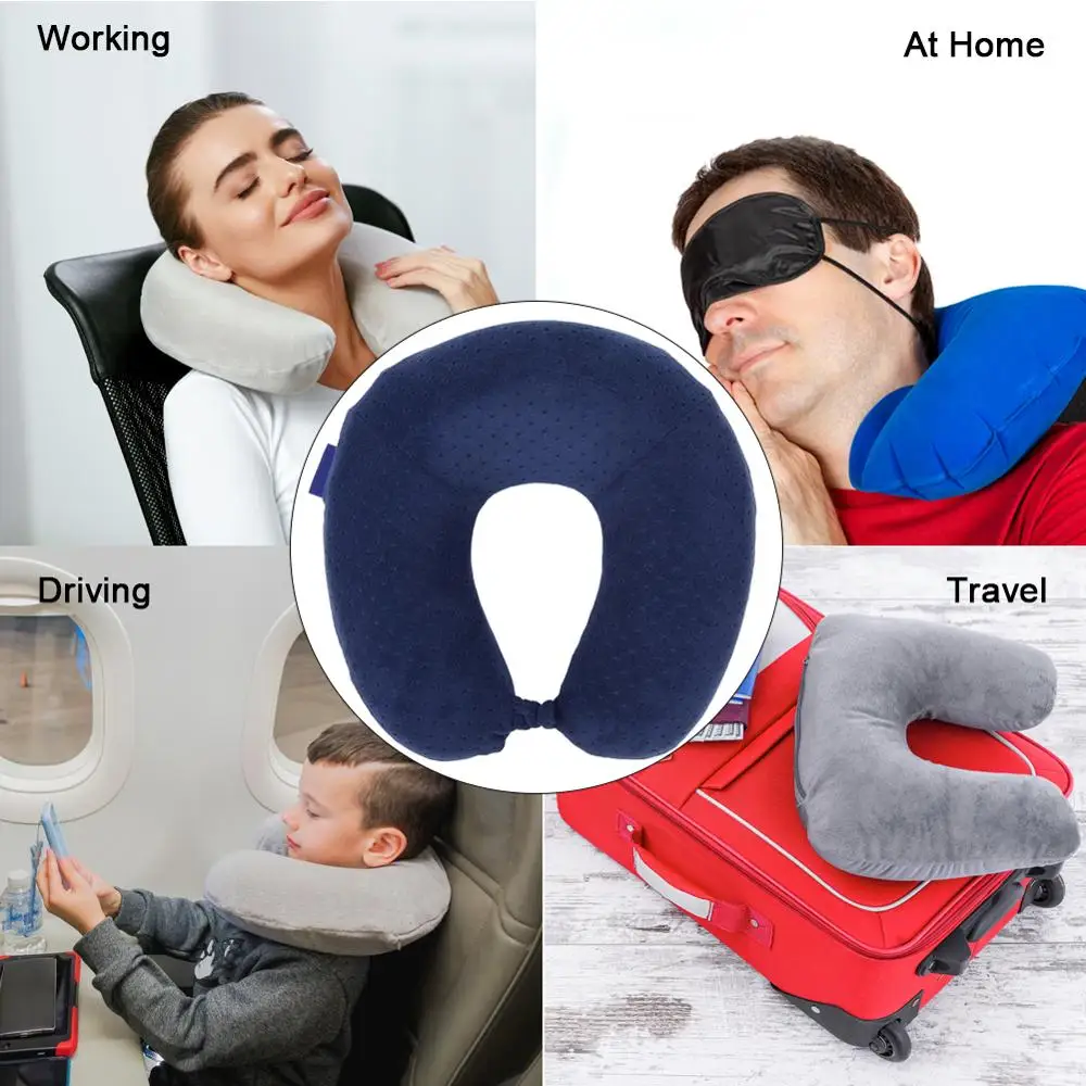 Мягкая u-образная Memory Foam Шейная подушка для путешествий медленный отскок памяти хлопковые подушки для поддержки шеи подголовник для медицинского офиса