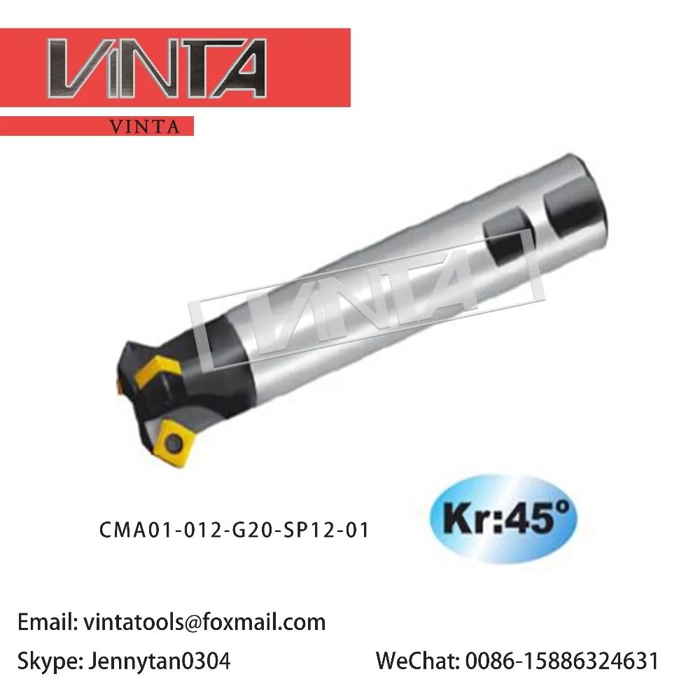 

Free shipping high quality 45 degree CNC chamfering cutter CMA01-012-G20-SP12-01 end mill for carbide milling inserts SPMT