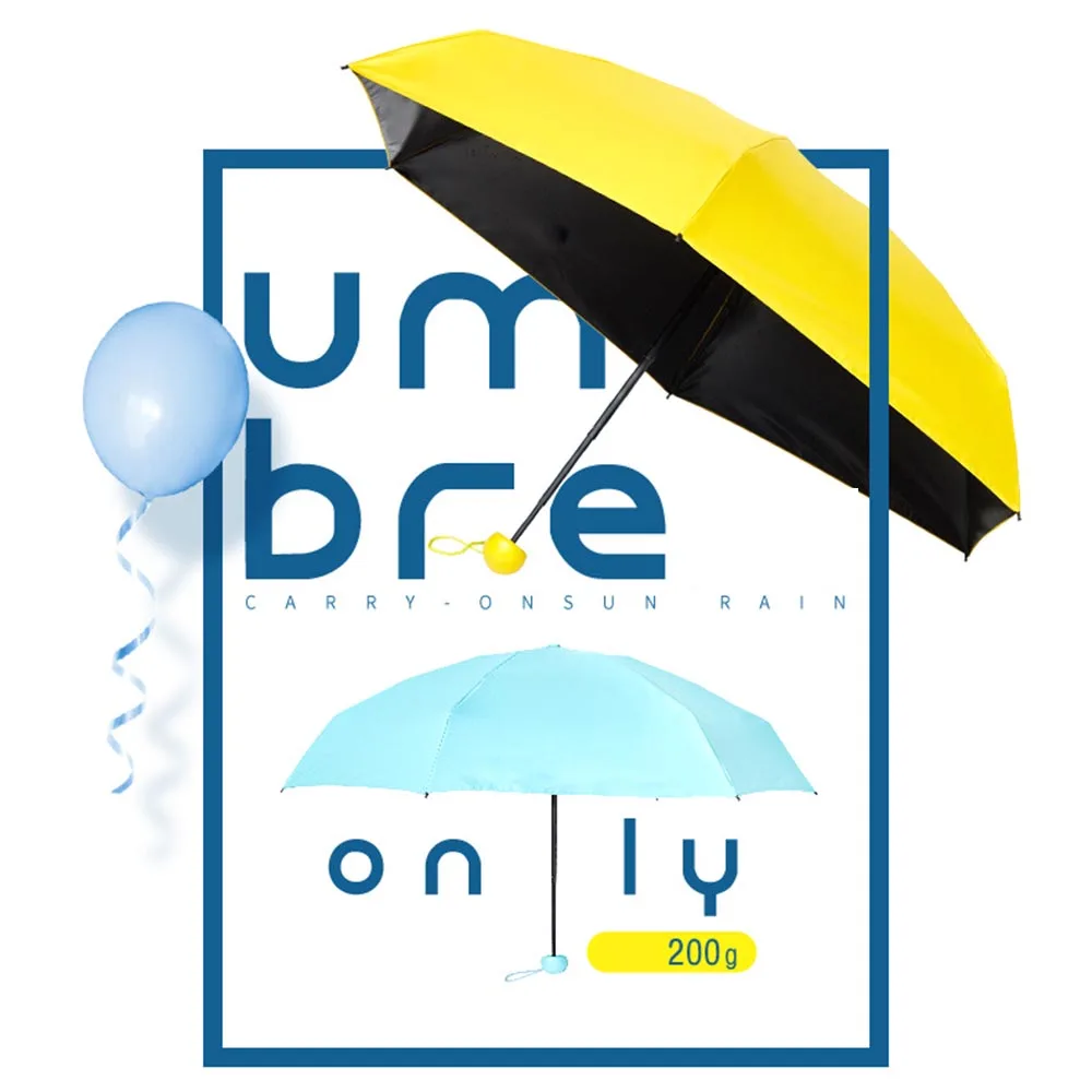 Креативный мини Капсула женский зонтик прозрачный Ветрозащитный Складной Зонты портативный карманный анти-УФ зонтик для от солнца или дождя