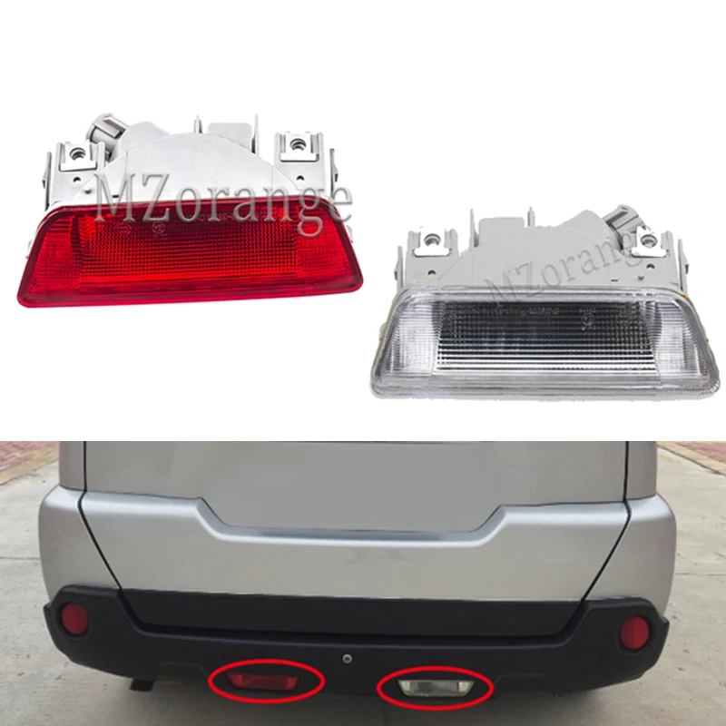 Cena MZORANGE tylny zderzak samochodowy lampa przeciwmgielna reflektor świateł tylnych świateł tylnych dla nissan x trail T31 2008 2009 2010 2011 2012 2013