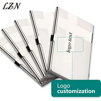 

LZN Popular Men Stainless Steel Aluminium Business ID Name Credit Card Holder Case Free Customlized Logo/Text as Promotion Gifts