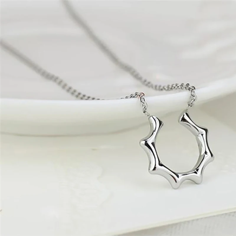

MMeier 925 Sterling Silver Korea Lord Sun's Sun Alloy Pendant Necklace Charm Silver Color Necklace for Women Girls Accessories