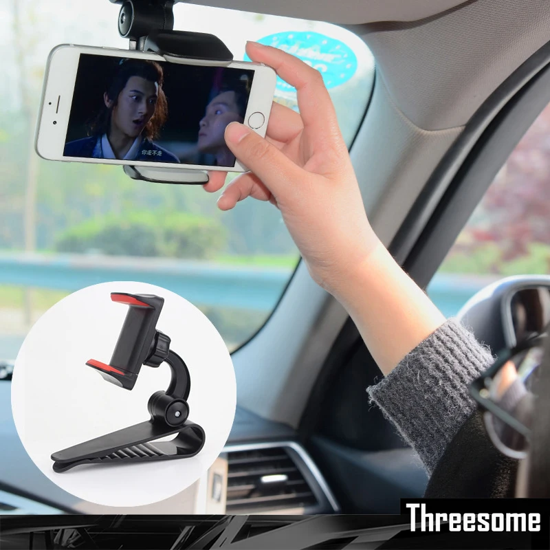 

SRXTZM New Universal Safe Sun Visor Car Phone Holder Car Navigation Holder Clip Install On Mirror Handle For Mobile Phone 1pcs