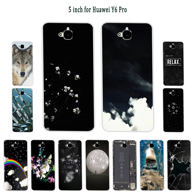 for Huawei Y6 Pro Soft TPU Cover 5.0 inch Honor 4C Clear Rainbow Case Enjoy 5 Slim Silicone Protector |