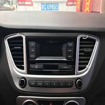 

ABS Chrome For Hynudai Solaris 2 2017 Car Accessories Front Middle Air Conditioning AC Outlet Vent Cover Trim Car Styling