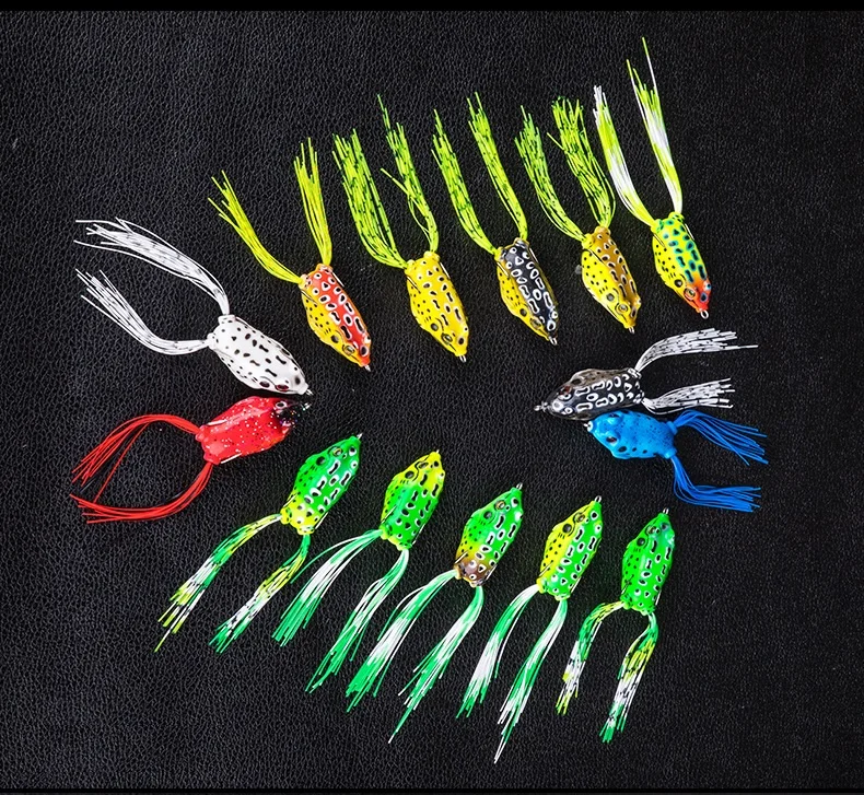 Soft Frog Fishing Lures Double Hooks Top water Ray Frog Artificial Minnow Crank Soft Bait fishing tackle