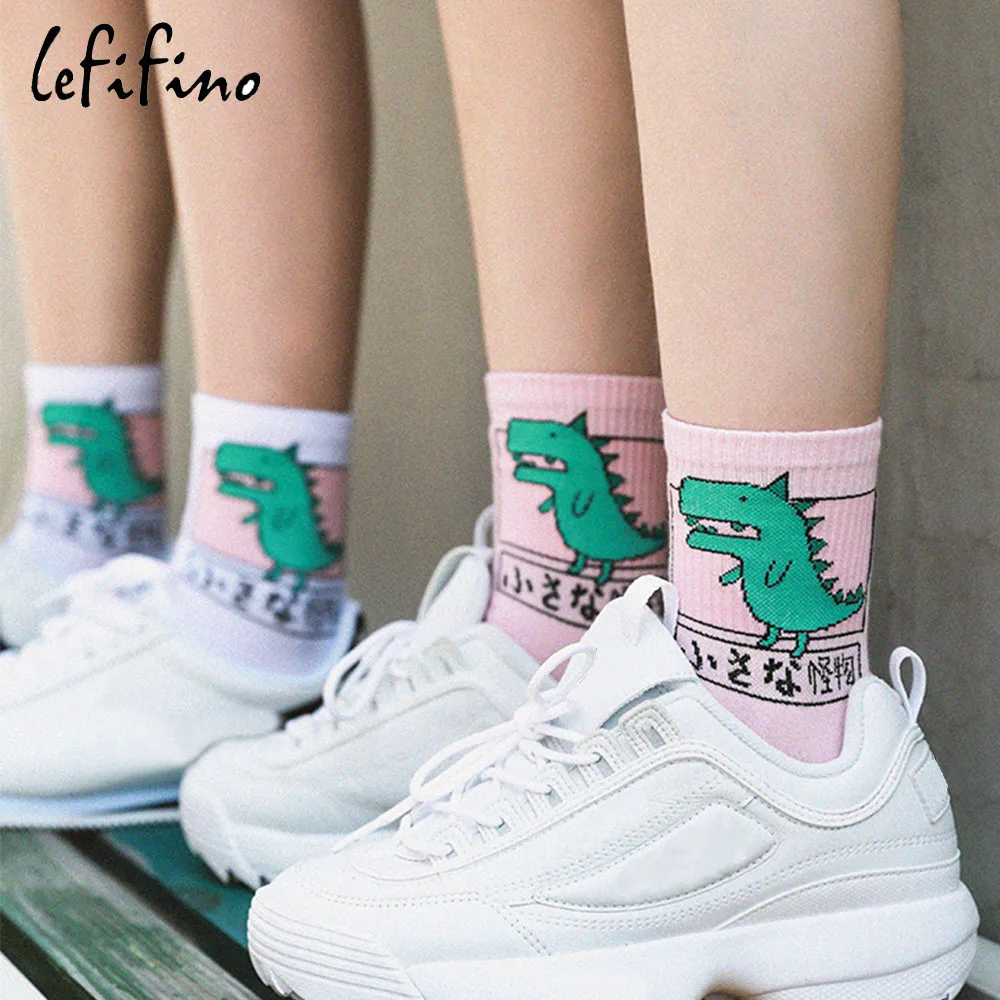 Japan Harajuku Women Cute Cartoon Animal Dog Dinosaur Cat Cotton Socks Lovely Men Funny Novelty Creative Unisex Socks Ne73030