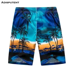 Disputent летние мужские повседневные шорты с принтом кокосового дерева быстросохнущие пляжные шорты одежда для серфинга Размер M-6XL свободный
