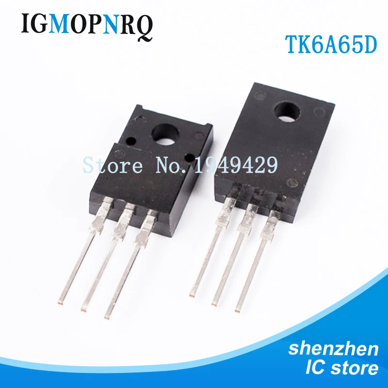 

10pcs TK6A65D K6A65D TO-220 MOSFET N-Ch FET 650V 4.0s IDSS 10 uA .95 Ohm New original free shipping