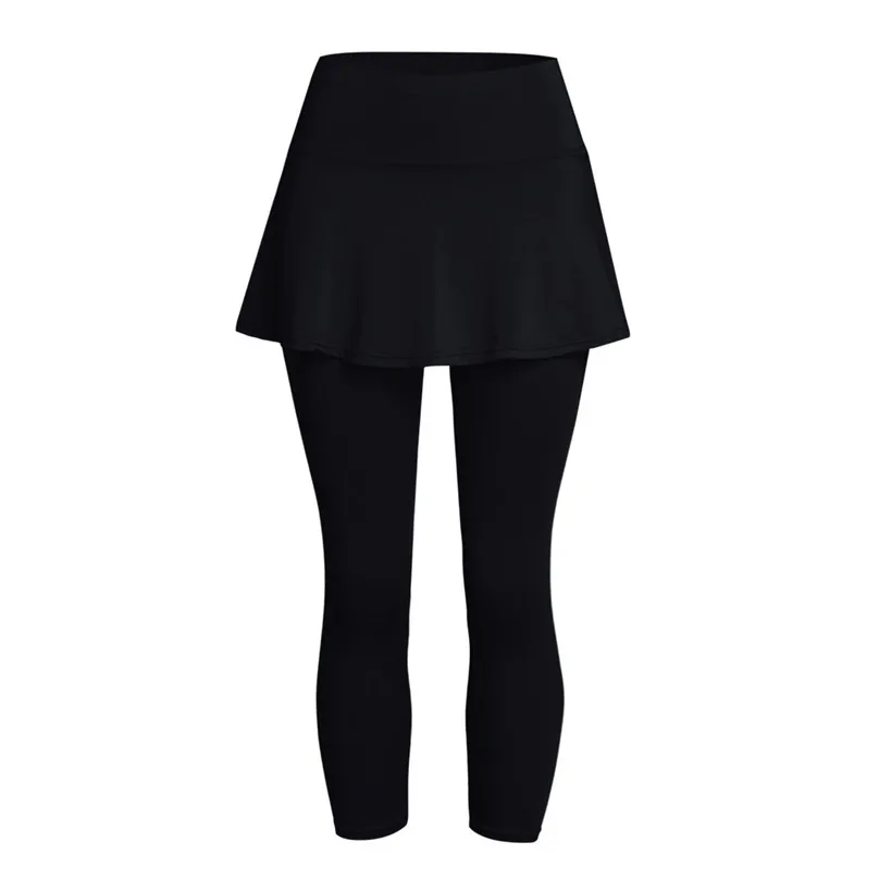 Women's Casual Skirt Leggings Tennis Pants Sports Fitness Cropped Culottes Sports Skirt Pants #4M15 (24)