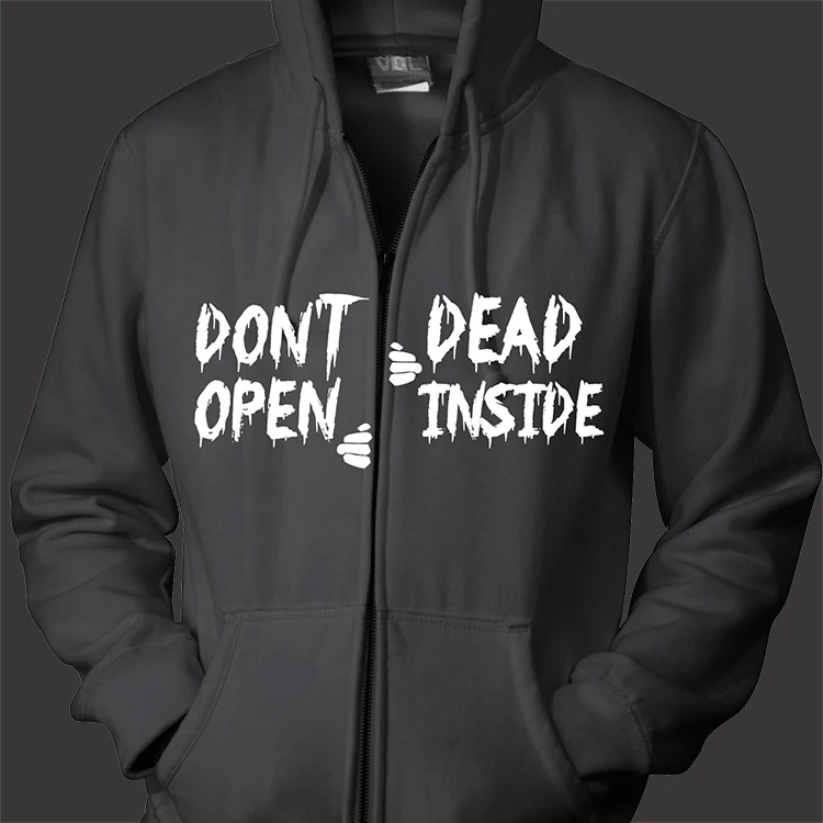 free shipping walking dead don t open dead inside unisex zip up hoodie hooded free shipping walking dead don t open dead inside unisex zip up hoodie hooded