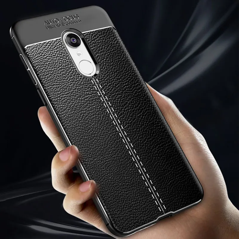 

For Xiami Redmi 5 Case Rugged Litchi Pattern Shockproof Anti-Slip Luxury hybrid Case Cover For Xiaomi Redmi 5 5 Plus
