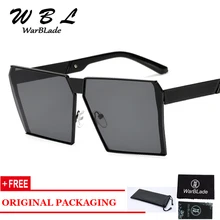 WarBLade Женские винтажные без оправы, с прозрачными очками для женщин и мужчин зеркальные роскошные новые Квадратные Солнцезащитные очки женские брендовые дизайнерские