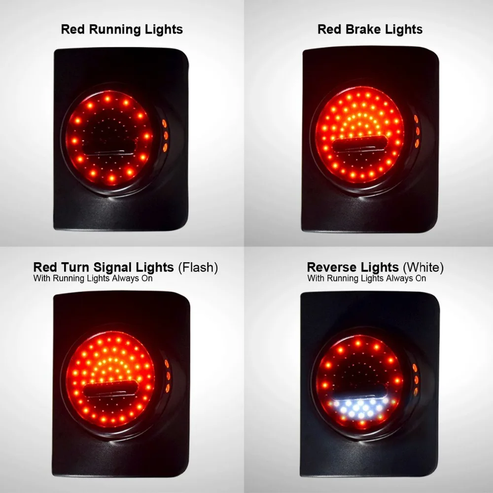LED 5 Bars Smoked Tail Lights for JK 2&4 Door 2007 2008 2009 2010 2011 2012 2013 2014 2015 2016 2017-Pair f