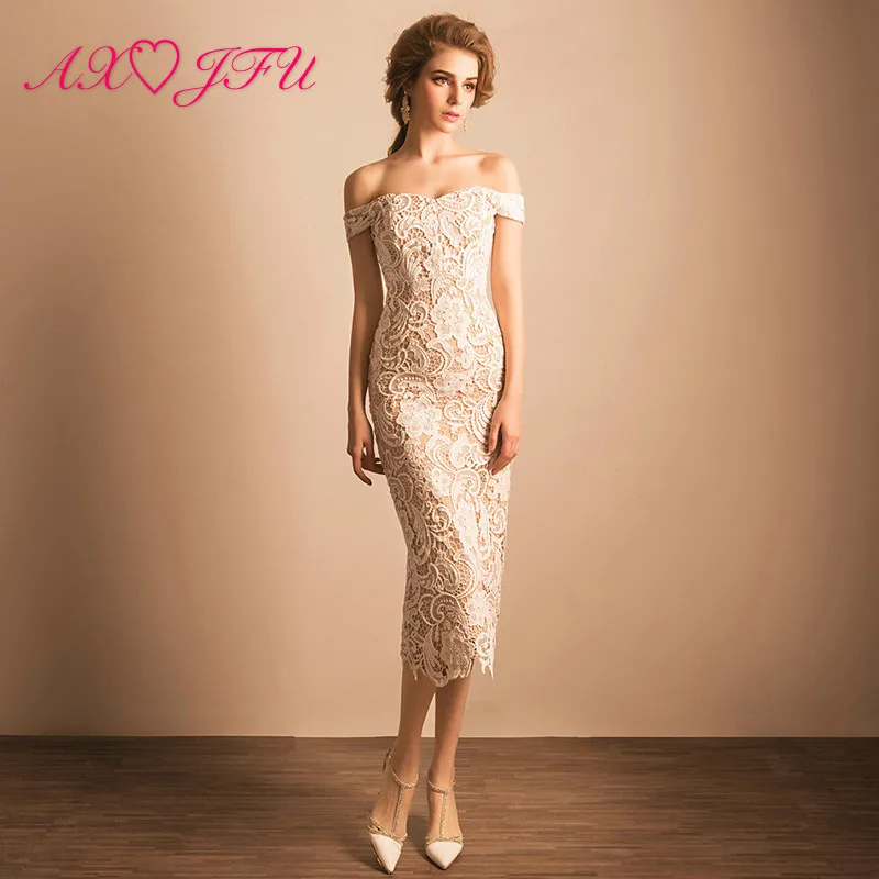 

AXJFU Sexy lace rose bride evening dress flower Lace boat neck evening dress vintage cut out vintage evening dress 1933