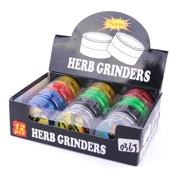 

12 pcs/lot 60MM Hard Plastic Metal Herb Tobacco Crusher Smoke Crack Hand Smoking Hookah Pipe Accessories Grinder