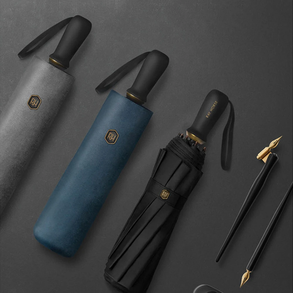 

Men Umbrella Business Style 123cm Three Folding Big Umbrella Windproof Top Grade Quality 8 Ribs Large Golf Umbrellas Mens Gift