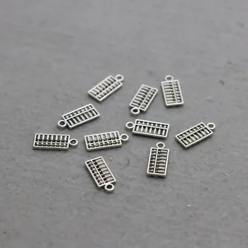

10PCS Boutique Hardware Metal for DIY Pendant Accessory buttons Fittings for snaps jewelry Making Design Abacus Silver-plate