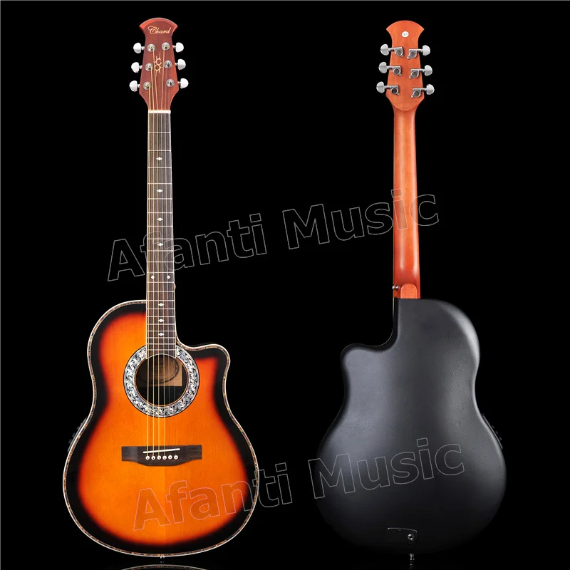 

HOT! Super Roundback/ Carbon Fiber Back & Side Acoustic guitar with LED EQ (ANT-155)