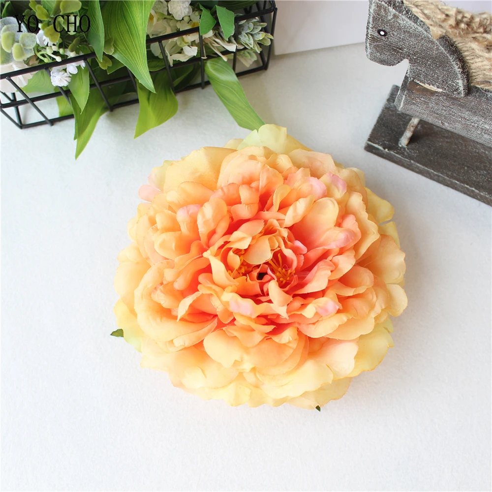 Artificial Peony Flower Head Silk Rose Wedding Wreaths White Pink Blue Fake Flowers Big Flower Heads (11)