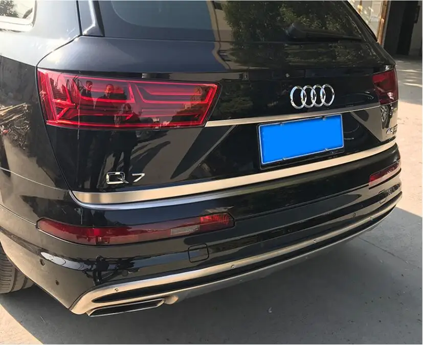 Jioyng Нержавеющая сталь заднего бампера задняя дверь багажника Крышка Накладка подходит для Audi Q7