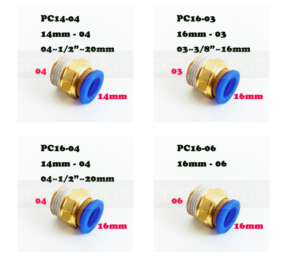 PC Пневматический фитинг C Тип быстродействующего соединителя 4 мм 6 мм шланговая трубка быстрое соединение латунный фитинг Мужская резьба соединитель воздушной трубы