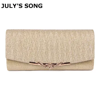 

JULY'S SONG Shiny Women Evening Bag Wedding Clutch Bag With Chain Luxury Glitter Party Bridal Ladies Handbags Bolsa Mujer