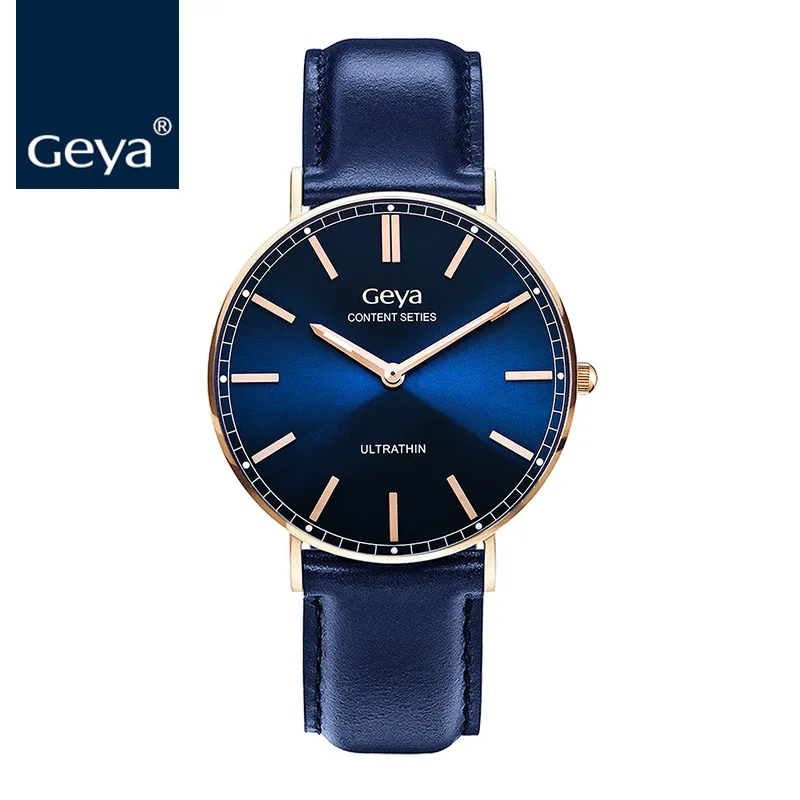 Мужские кварцевые наручные часы Geya Japan Miyota GL20 Move, модные спортивные мужские часы с кожаным ремешком, роскошные Брендовые мужские кварцевые часы