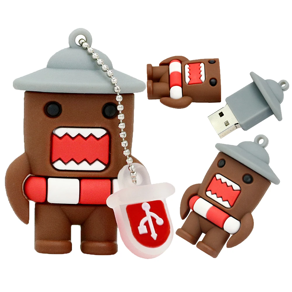 Мультяшный флеш-накопитель 64 ГБ, японский стиль Domo Kun, милый креативный USB флеш-накопитель, 4 ГБ, 8 ГБ, 16 ГБ, 32 ГБ, USB флеш-накопитель