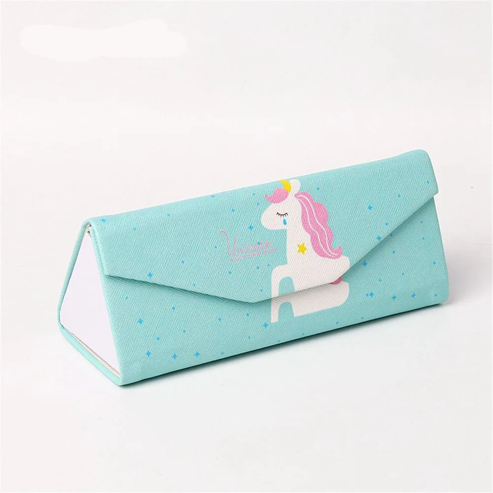 

1PC Fashion Cosmetic Bag Unicorn Flamingo Fruit Sunglasses Case Folding Eyeglasses Box Travel Satchel Pouch Bag Mini Makeup Bag