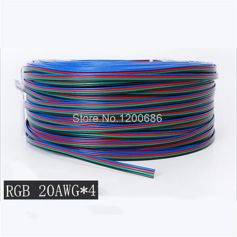 

4Pin WIRE 20AWG 4-Pin RGB LED Extension Wire Cable 20 awg Wire Connector Cable For 3528 5050 LED Strip