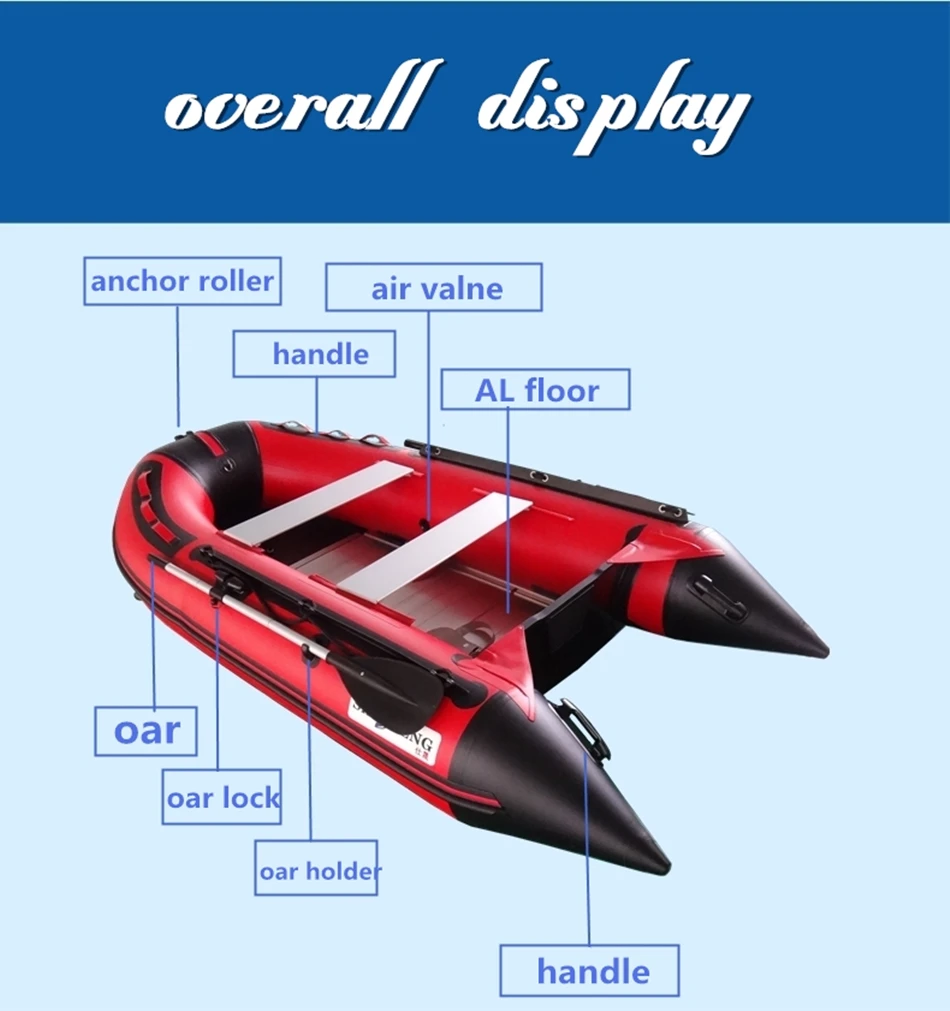Barcos de borracha infláveis 0.9mm cinza e azul