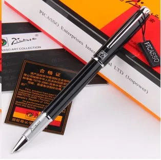 

Picasso 916 Luxury Black and Silver 0.38mm Extra Fine Nib Fountain Pen Metal Steel Ink Pens for Gift