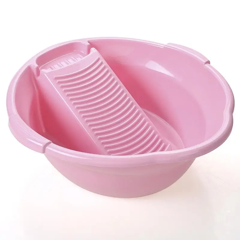 Большой пластиковый умывальник с пеной метла высокого качества практичная утолщенная Детская сумка для стирки белья удобная домашняя Ванна - Цвет: Pink