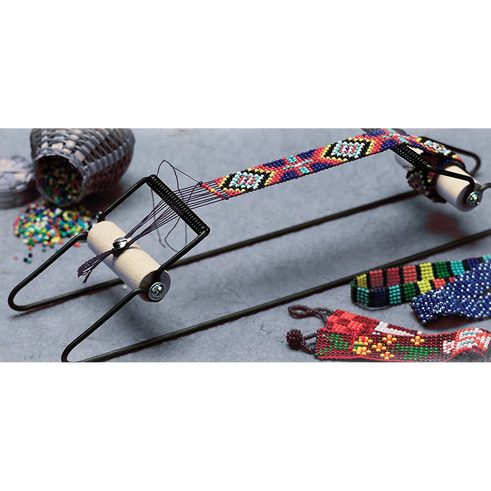 Billige Holz Weben Perlen Webstuhl Set für Schmuck Armbänder Halsketten Machen DIY Handgemachte Stricken Maschine Beste Geschenke Für Kinder