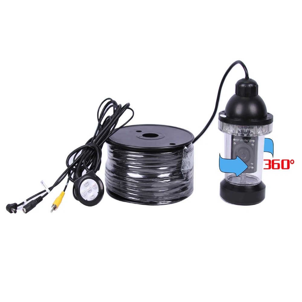  20Meters Depth Wide Angle Rotative Underwater CCD Camera with 18pcs of White & IR LED for Fish Find - 32574190670