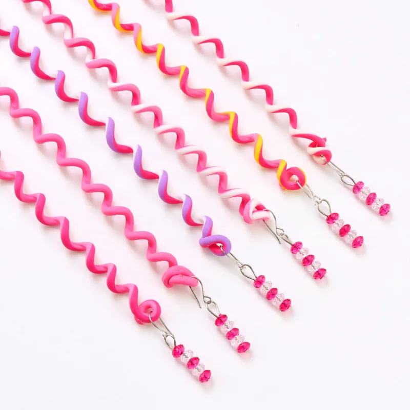 6pcs/lot Rainbow Color Cute Girl Curler Hair Braid hair styling tools hair roller Braid Maintenance The princess hair accessory