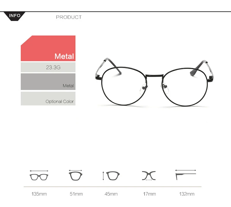 Zilead, Классическая Металлическая маленькая оправа, круглые очки для близорукости, женские и мужские прозрачные линзы, очки для близоруких, близорукие очки
