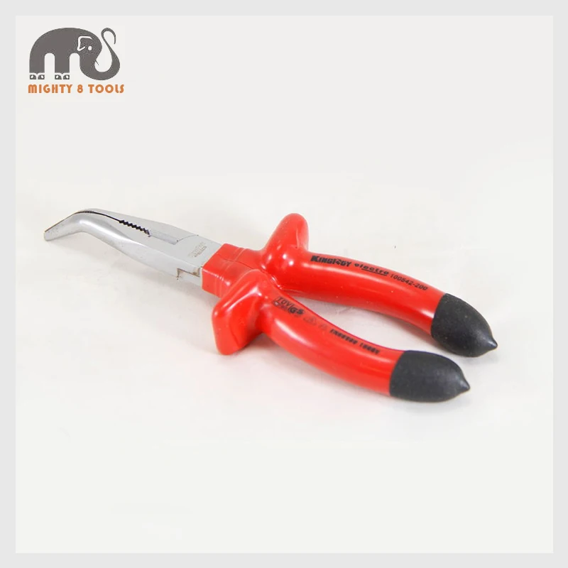 1000V AC Fully Insulated Electrician VDE Bent Nose Pliers 6"/8" Bent Needle Nose Circlip Snap