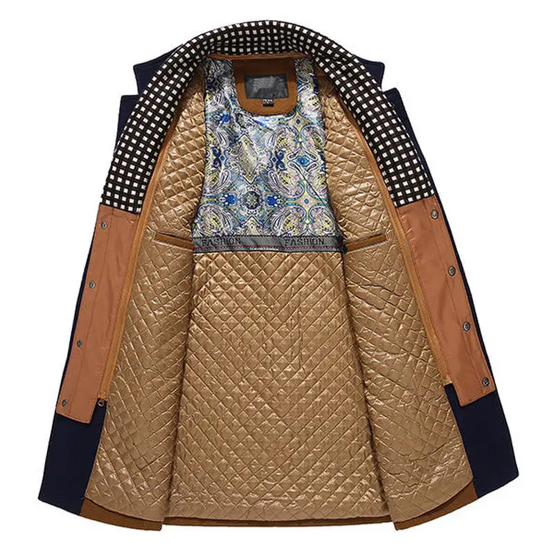 autumn winter casual slim fit stand collar scarf detachable stylish woolen overcoat jacket for men