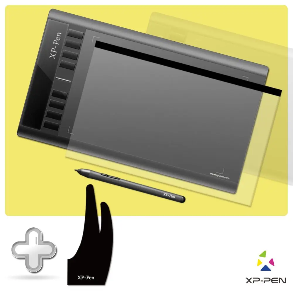 XP PEN Star03 V2 12 &quotцифровой графический планшет для рисования с перчатками и защитной