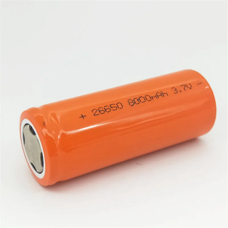 

26650 rechargeable battery, 26650A lithium battery, 3.7V 8000mA 26650 orange . Suitable for flashlight