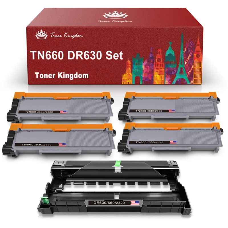 Тонер Королевство 4 PK TN660 + 1PK DR630 барабан для Brother HL-L2300D L2320D L2360DW L2380DW DCP-L2520DW MFC-L2685DW