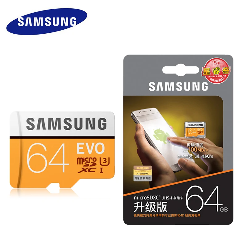 Карта памяти SAMSUNG 16 ГБ 32 Micro SD 64 Гб 128 SDHC SDXC класс EVO 10 C10 4K флеш накопитель Microsd карта