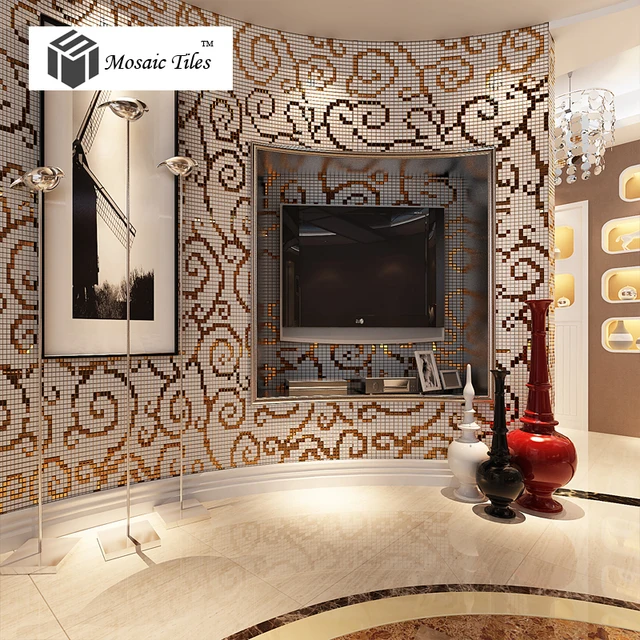 Oro parete a specchio parquet mosaico di vetro bisazza mosaici porta ... Bagno parquet e mosaico