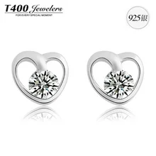 Christmas gift T400 made with AAA zircon,925 sterling silver,heart pendant earrings, For women, #8230,free shipping
