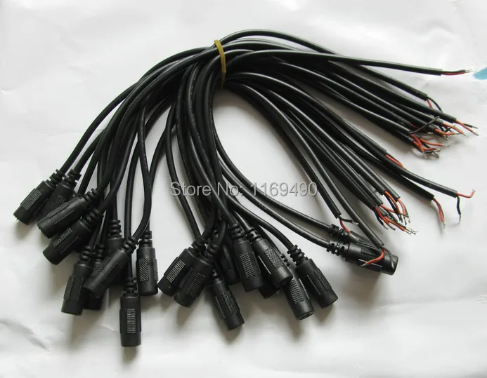 

10 pcs 22AWG straight DC Plug 5.5 x 2.1mm Single Head 5.5*2.1 Female With Cord connector adapter power Cable 28cm