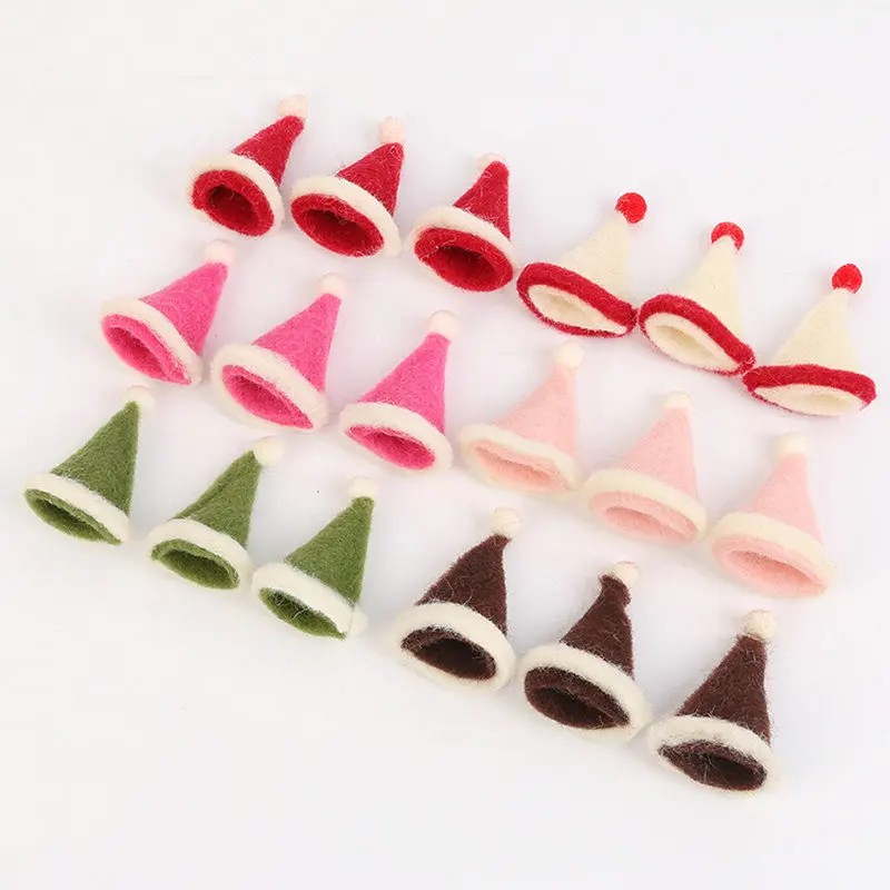Christmas hat wool felt stamp handmade DIY handicrafts accessories Christmas and wedding party DIY ornaments (9)