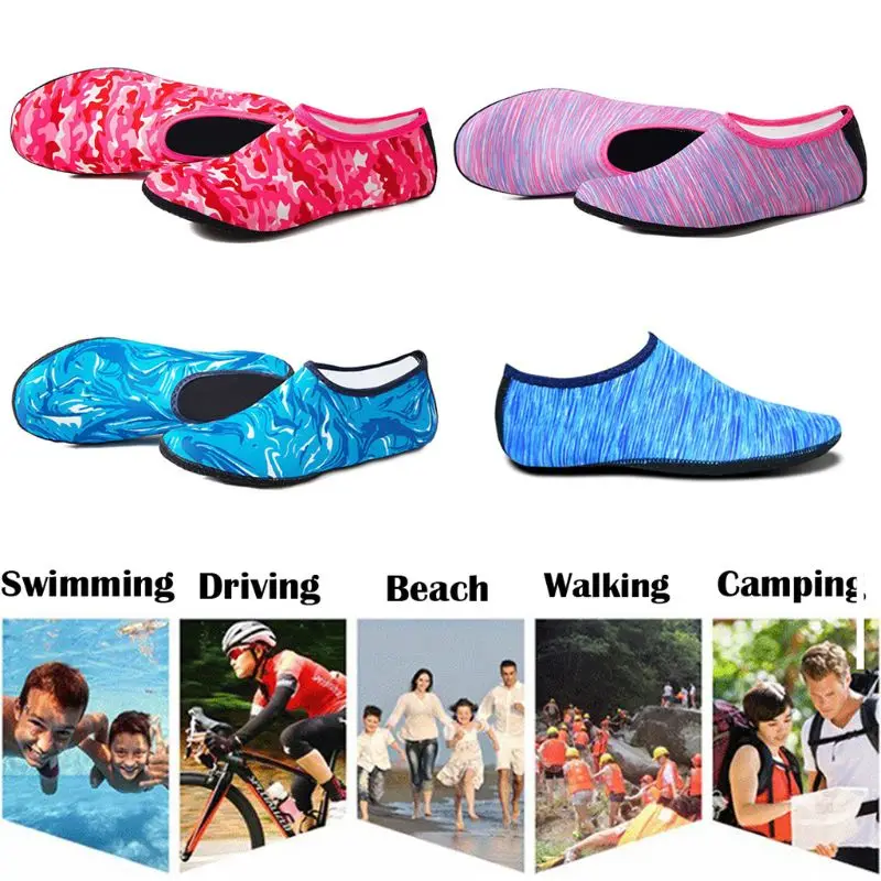 

Women Men Summer Yoga Sport Beach Water Shoes Camouflage Print Diving Snorkeling Aqua Socks Swimming Quick-Dry Barefoot Slipper