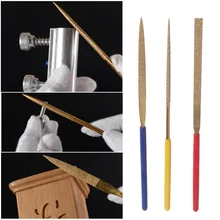 3 Pcs Diamond Needle File Set Titanium Plating Stone Jewelry Wood Craft DIY Tool